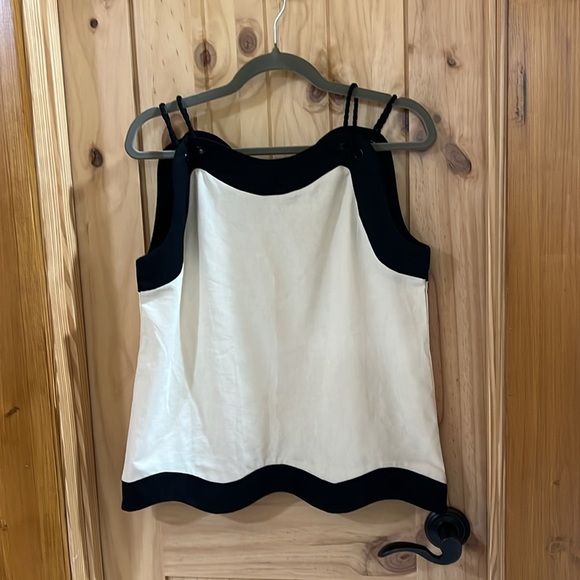 AUREUM Linen Scallop Hem Matching Short Set High-rise Natural & Black Small NWT - Picture 12 of 14